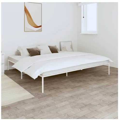 Kovinski posteljni okvir bel 193x203 cm