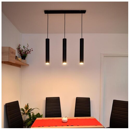  LED luster na sajli TUBA 3xGU10/4,8W/230V crna Cene