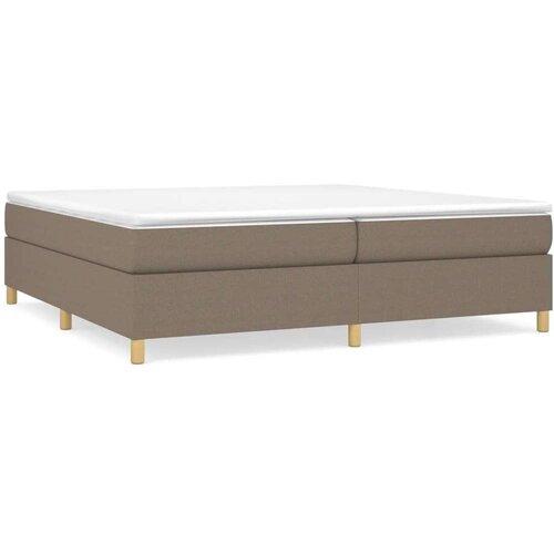  Krevet s oprugama i madracem smeđesivi 200x200 cm od tkanine Slike
