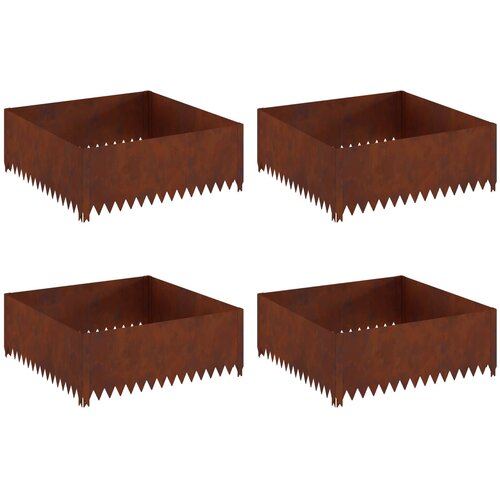  Ograda oko Travnjaka 4 pcs 100 x 100 x 35 cm Čelik Rđa Slike