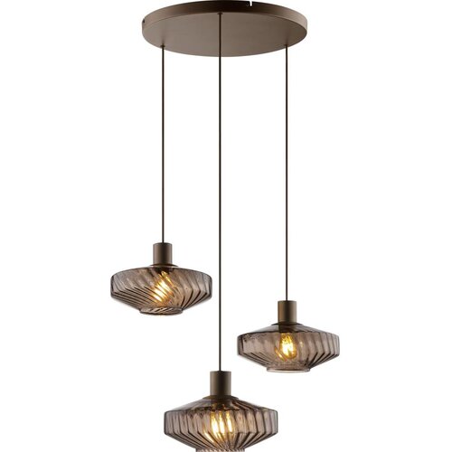 Brilliant visilica na sajli lyn 3xE27/20W/230V prečnik 69 cm smeđa/zadimljena smeđa Slike