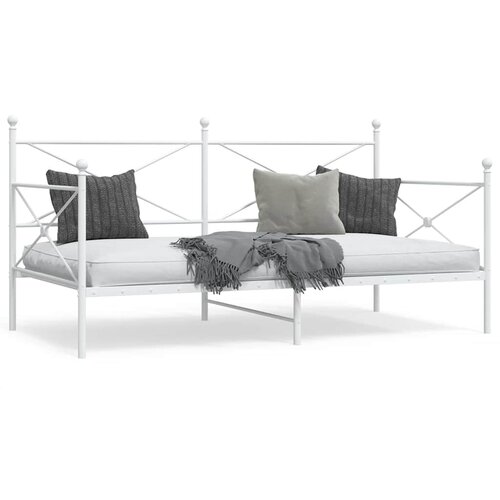 VidaXL Dnevni krevet bez madraca bijeli 107x203 cm čelik Slike