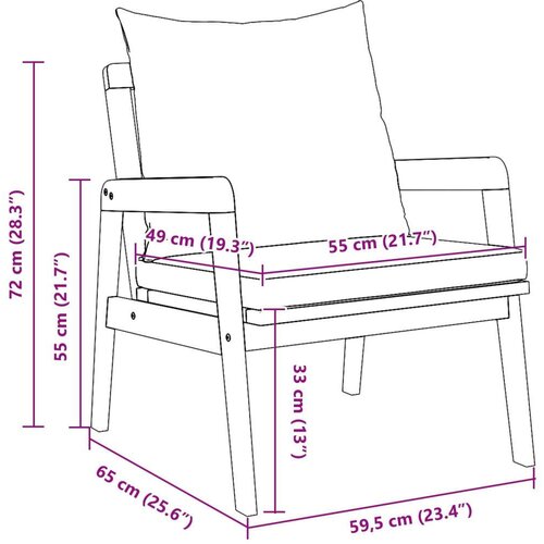  Vrtne stolice 2 kom 59 5x65x71 5 cm Masivno drvo akacije Slike