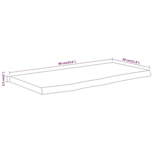 vidaXL Stenska polica 60x30x2,5 cm pravokotna akacija naraven rob Cene