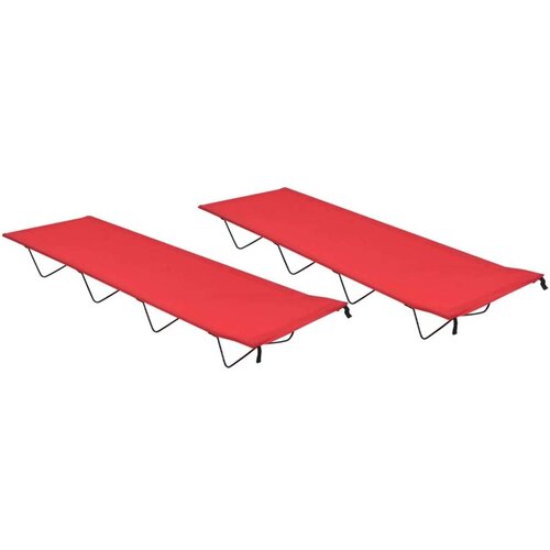  Kreveti za kampiranje 2 kom 180x60x19 cm tkanina i čelik crveni Cijene