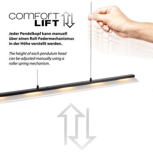 PAUL NEUHAUS Design hanglamp zwart incl. LED 3-staps dimbaar easylift - Nele Slike