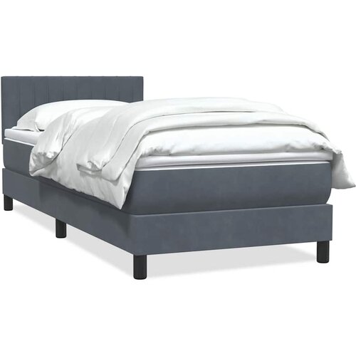 VidaXL Box spring krevet s madracem tamnosivi 80 x 220 cm bar&amp;scaron;unasti Slike