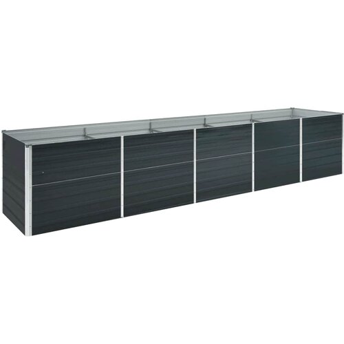  Povi&amp;scaron;ena vrtna gredica pocinčani čelik 400x80x77 cm antracit Slike