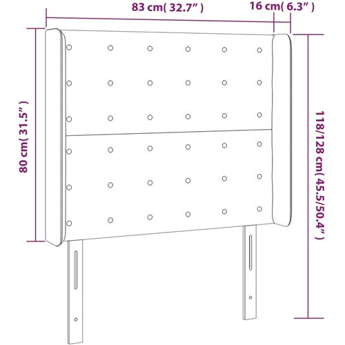  LED uzglavlje svjetlosivo 83 x 16 x 118/128 cm bar&amp;scaron;unasto Slike