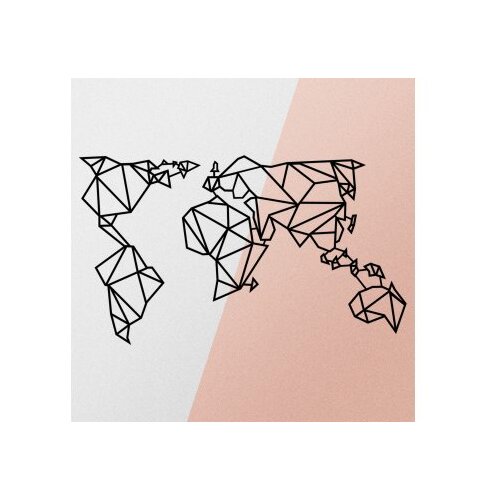 Wallity Zidna dekoracija World Map Metal Decor 4 Black Slike