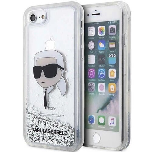 Karl Lagerfeld OVITEK ZA IPHONE 7 8 SE 2020 2022 SREBRN Z BLEŠČICAMI, (21899341) Cene