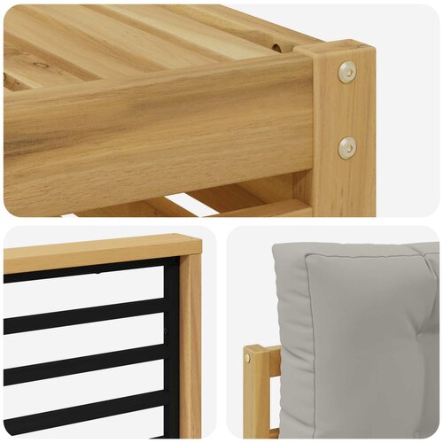  Set vanjskih sofa 5 kom. Bijela i svjetlosiva 79 x 79 x 37 cm Slike