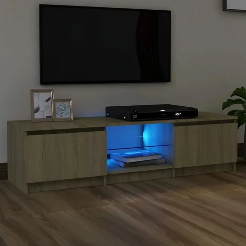 vidaXL TV omarica z LED lučkami sonoma hrast 140x40x35,5 cm