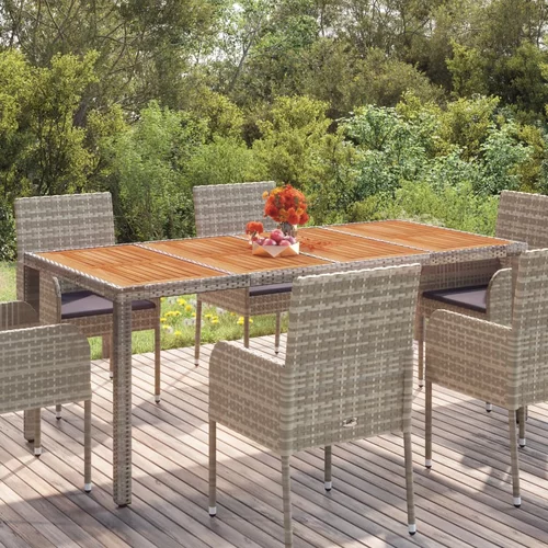  Vrtni stol s drvenom pločom sivi 190 x 90 x 75 cm od poliratana