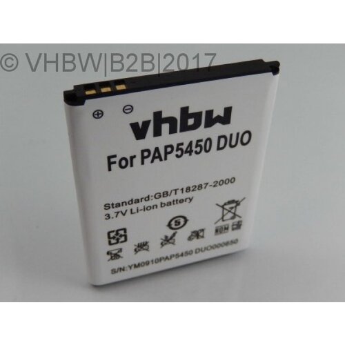 VHBW Baterija za Prestigio MultiPhone 5450 Duo, 1500 mAh Slike