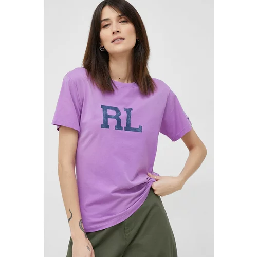 Polo Ralph Lauren Pamučna majica boja: ljubičasta
