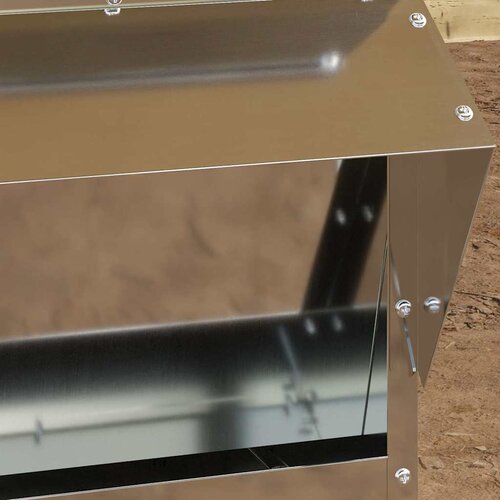 vidaXL Hranilnik za piščance srebrna 40,5 x 45 x 41 cm Cinkana jeklena Cene