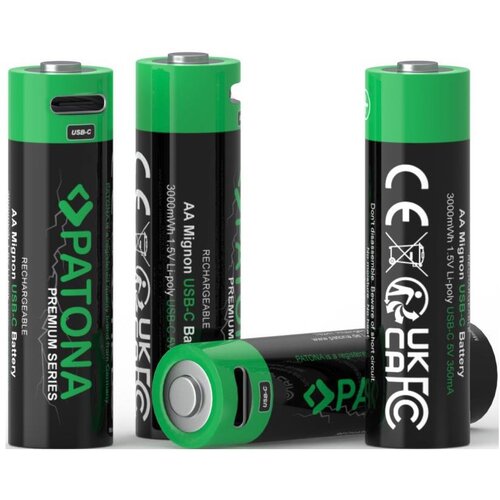 Patona SET 4x baterije AA/LR6 Li-Pol 2000mAh 1,5Vs sa USB-C punjenjem Cene
