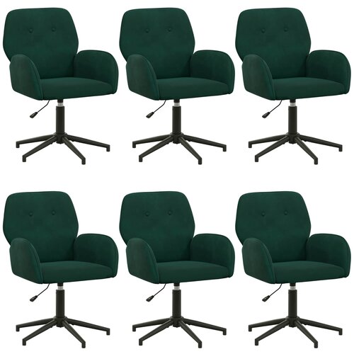 vidaXL Vrteči pisarniški stoli 6 kos 54 x 55 x 90 cm Temno zelena, (5000302321) Cene