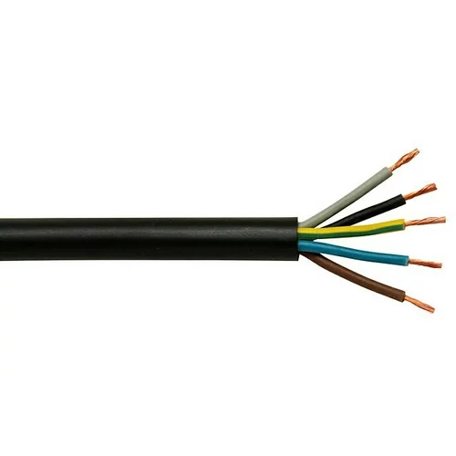  Gumeno izolirani kabel H07RN-F 5G2,5 mm² (Broj parica: 5, Crne boje, 5 m)