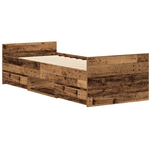  Okvir kreveta bez madraca staro drvo 100x200 cm Slike