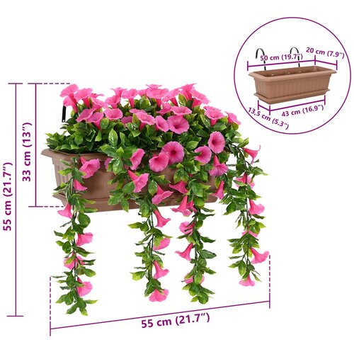  Umjetni cvjetovi Ljubičasto crvena 55 x 20 x 55 cm PE i čelik Slike