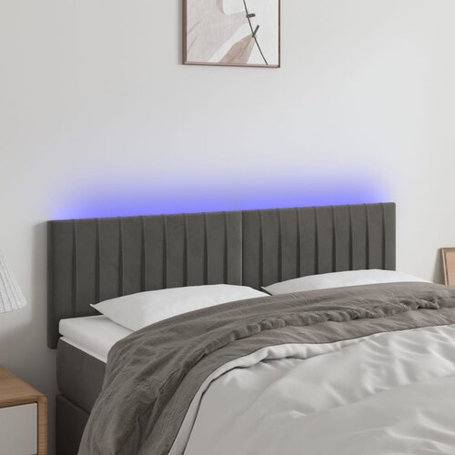  LED uzglavlje tamnosivo 144x5x78/88 cm baršunasto Cene