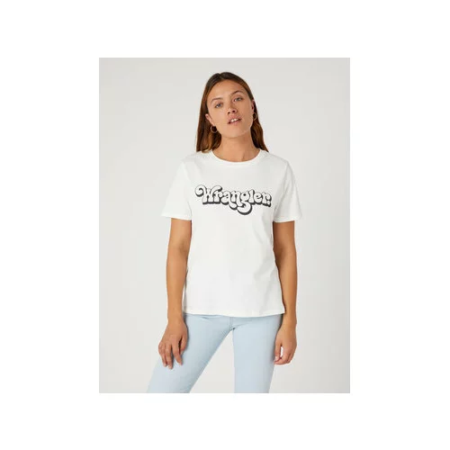 Wrangler Pamučna majica boja: bijela
