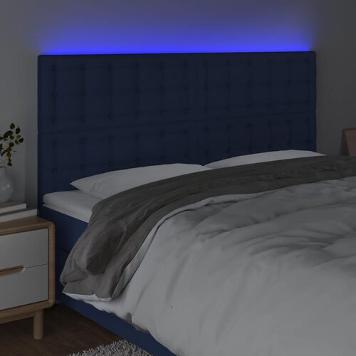  LED uzglavlje plavo 180x5x118/128 cm od tkanine Slike