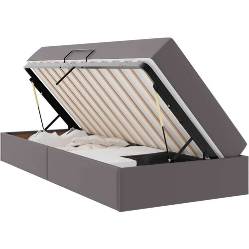  Krevet s madracem i skladi&amp;scaron;tem s madracem 2 pcs Siva Koža - Siva 90 x 190 cm Slike