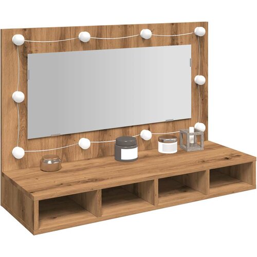 Ormarić s ogledalom i LED zaslonom Artisan hrast 90x31,5x62 cm Cene
