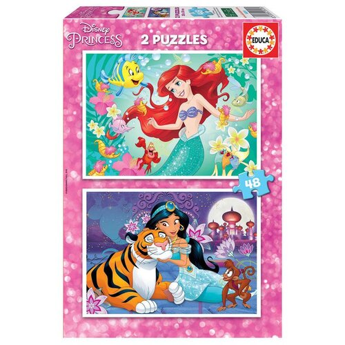 Disney Princess Puzzle - Ariel i Jasmine (2 puzzla), 2 x 48 dijelova Cijene