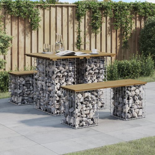 VidaXL Vrtna gabionska klop 100x70x72 cm impregnirana borovina Slike