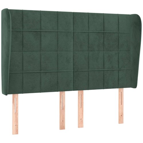 Maison Chic posteljno vzglavje - vzglavna omarica - nočna omarica z u&amp;scaron;esi temno zeleno 147x23x118/128 cm žamet, (21710356) Slike