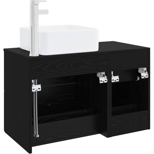  Set namje&amp;scaron;taja za kupaonicu 2 kom. Crni hrast 49,5 x 41 x 80 cm Slike