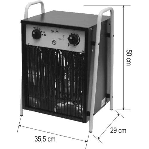 Dom grijalica sa ventilatorom, industrijska, 9000W, IPX4 - FKI9 Slike