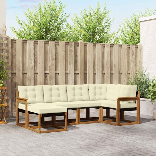  Set vanjskih sofa 6 kom. Prirodna i krem Smeđa 247 x 128,5 x 73 cm Slike