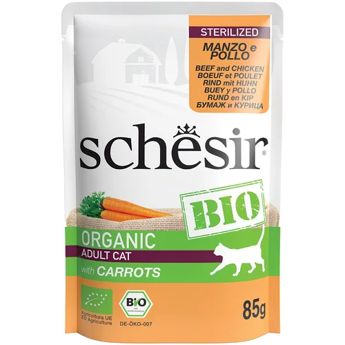 Schesir Ekonomično pakiranje Bio Pouch 16 x 85 g - Sterilized organska govedina i organska piletina