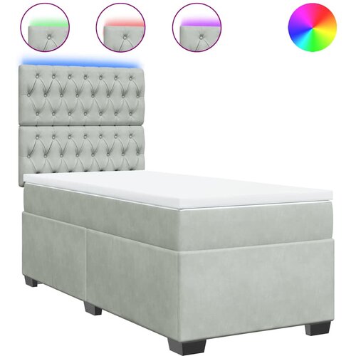 Box spring krevet s madracem svjetlosivi 90x190 cm bar&amp;scaron;unasti Slike