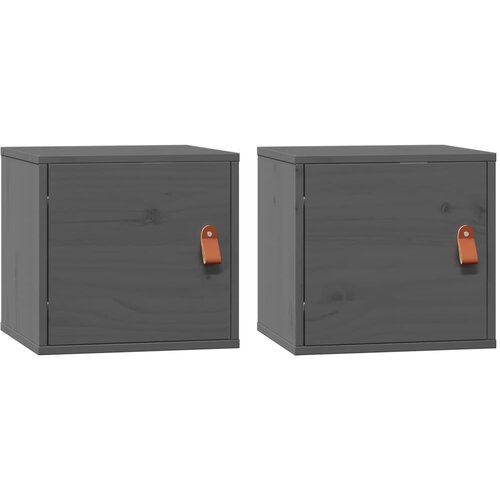 Maison Chic Stenska omarica - Zidna omarica 2 kosa siva 31,5x30x30 cm trdna borovina iu79, (22062786) Cene