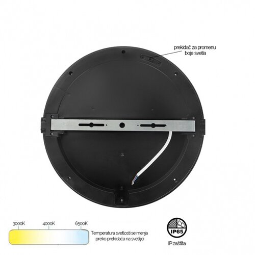  Led plafonjera MONA-300-30W 3000/4000/6500K IP65 crna Cene