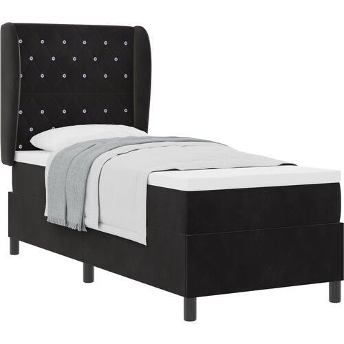 vidaXL Box Spring postelja z vzmetnico v črni barvi, 80x200 cm žamet Cene