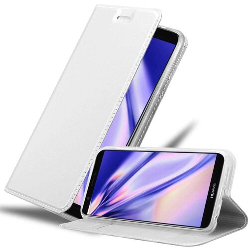 Cadorabo Huawei P SMART 2018/Enjoy 7S v klasično srebrno - Za&scaron;čitni ovitek z magnetnim zapiranjem, stoječo funkcijo in režo za kartice, (20551872) Cene