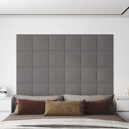  Zidne ploče od tkanine 12 kom svjetlosive 30 x 30 cm 1,08 m²
