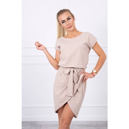 Kesi Tied dress with a clutch bottom in beige color Slike
