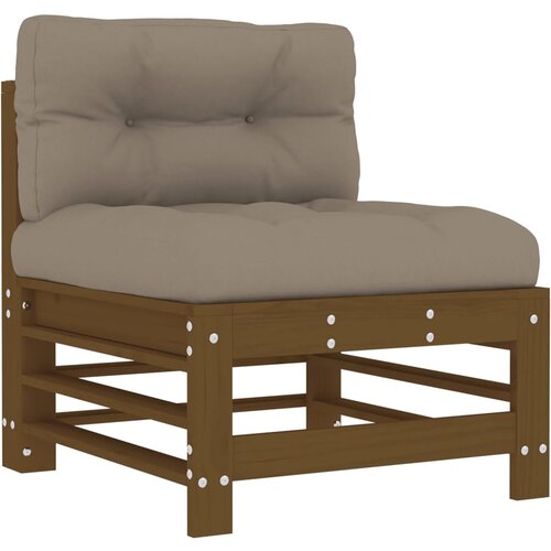 Maison Chic Sredinski kavč - Sofa - Kanape z blazinami medeno rjav trden borov les, (21727028) Cene