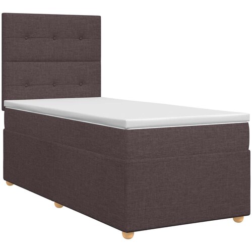  Boxspring krevet s madracem Tamno smeđa 100 x 200 cm Tkanina Slike