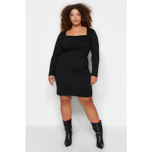 Trendyol Curve Plus Size Dress - Black - Bodycon