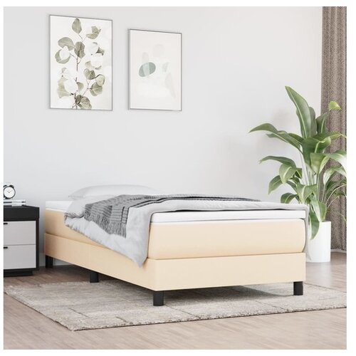  Box spring posteljni okvir krem 90x190 cm blago Cene