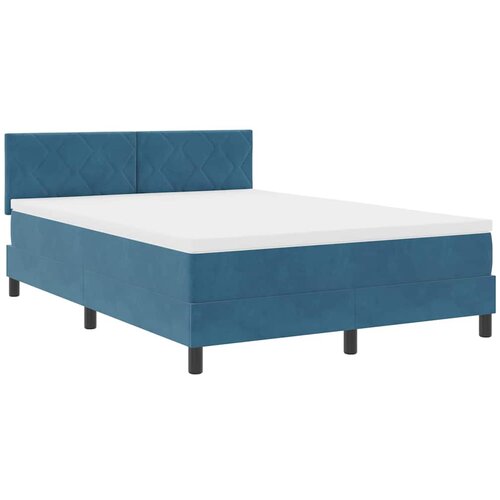  LED Box Spring Krevet Tamno plava 140 x 200 cm Bar&amp;scaron;un Slike